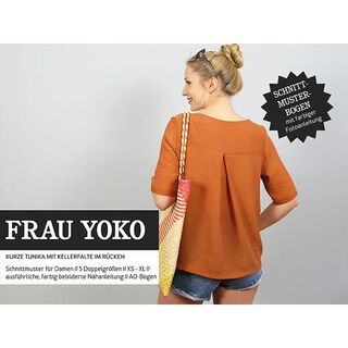 FRAU YOKO - kort tunika med omvendte læg i ryggen, Studio Schnittreif  | XS -  XXL, 