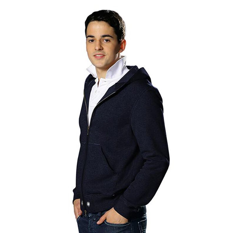 Let bomuldssweat ensfarvet – natblå,  image number 5