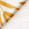 Dekorationsstof Halvpanama minimalistiske blade – sennep/natur,  thumbnail number 4