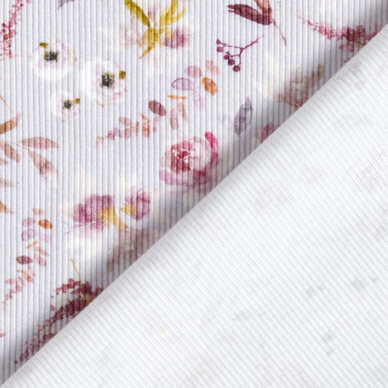 Rib-jersey Delikate vilde blomster, digitaltryk – pastelhyld/rødlilla,  image number 4