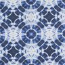 Dekorationsstof Canvas batikcirkler – indigo/hvid,  thumbnail number 5