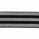 Stribet elastikbånd [40 mm] – sort/sølv,  thumbnail number 1