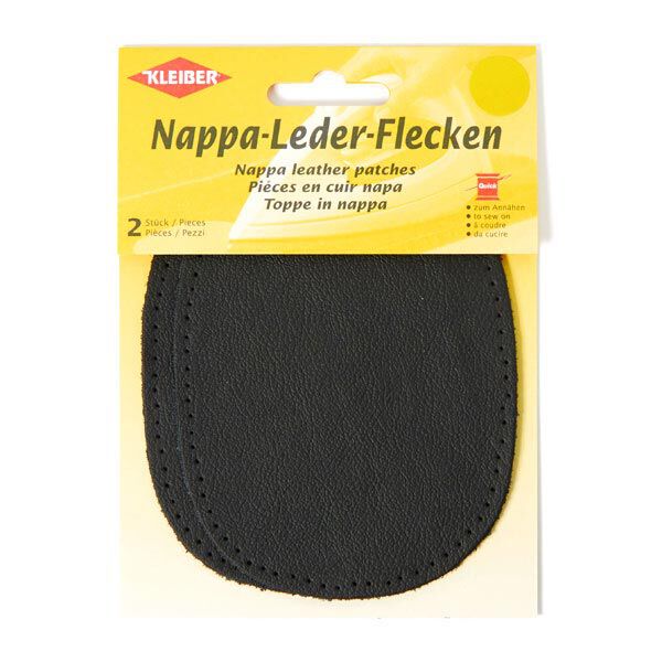 Nappalæder patches – sort,  image number 1