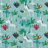Bomuldsstof Cretonne æsler og påfugle – eukalyptus,  thumbnail number 1