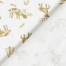Bomuldsstof Cretonne rensdyr og stjerner – elfenben/guld,  thumbnail number 4
