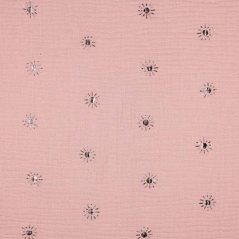 Musselin/Dobbelt-Crincle stof Sol Folietryk | Poppy Fabrics &ndash; lys gammelrosa/pastelviolet,  image number 1