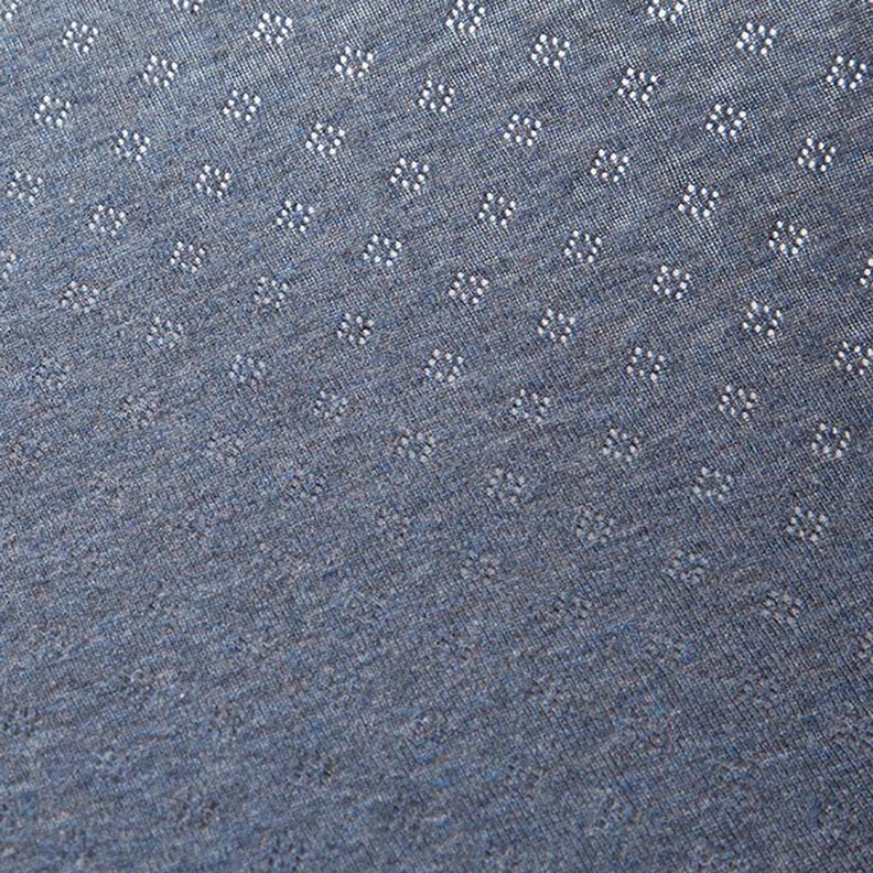 Finstrikjersey med hulmønster Melange – jeansblå,  image number 3