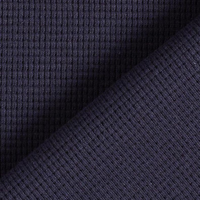 Mini Vaffeljersey af bomuld ensfarvet – marineblå,  image number 4