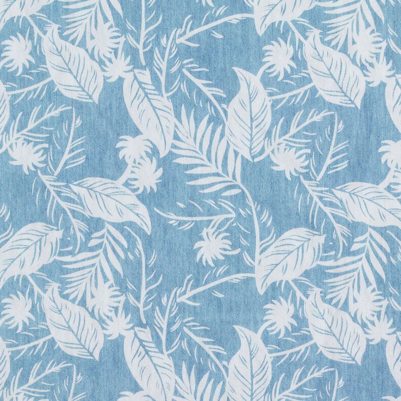 bomulds-chambray palmer – lyseblå/elfenben,  image number 1