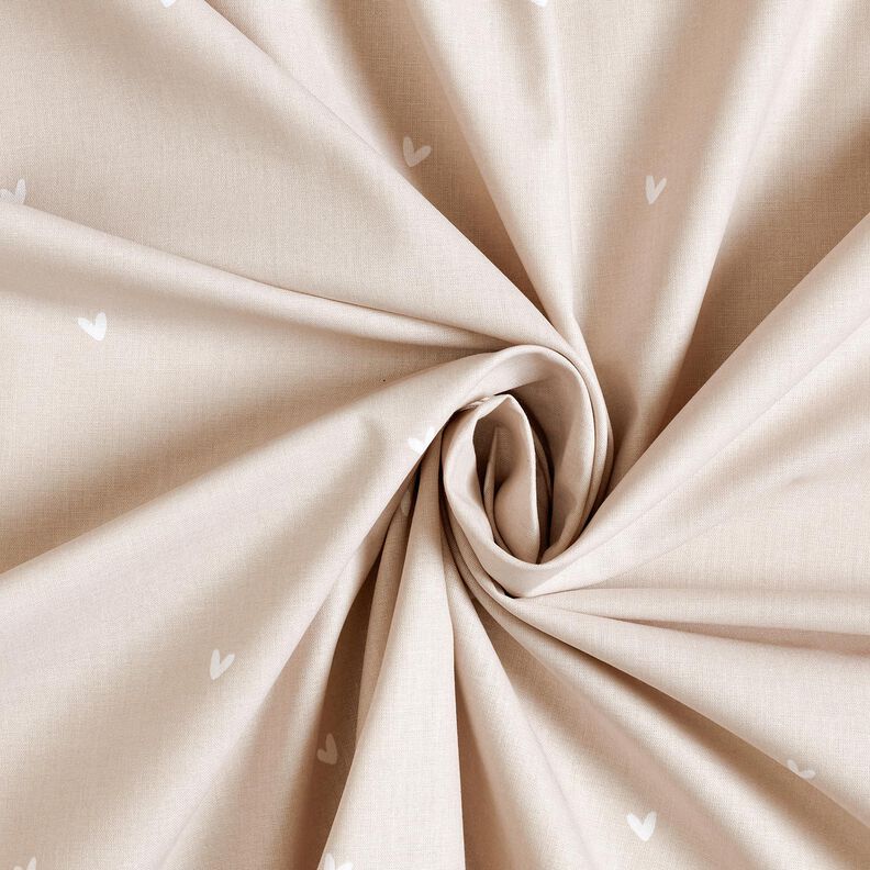 Bomuldspoplin fine hjerter – tågegrå,  image number 3