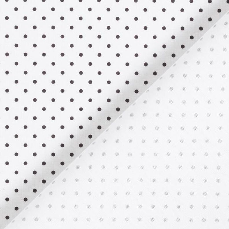 Bomuldspoplin små prikker – hvid/sort,  image number 6