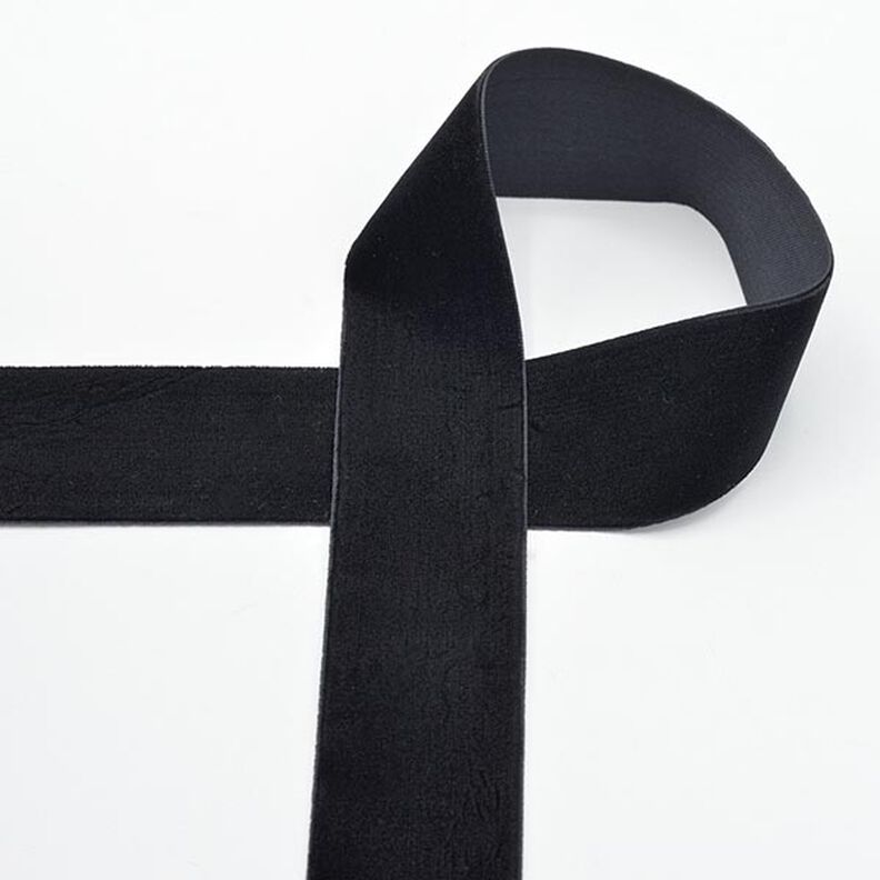 Fløjlsbånd [36 mm] – sort,  image number 1
