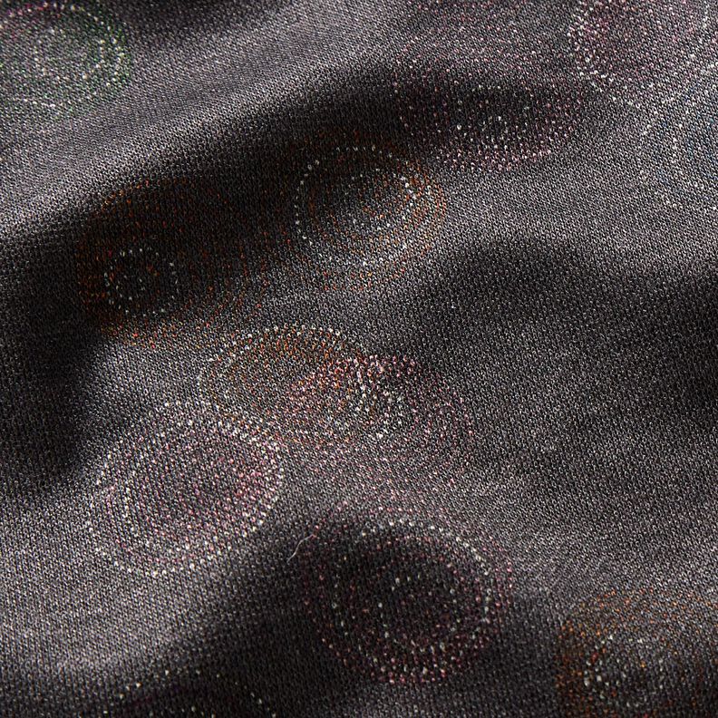 Viskosejersey farverige cirkler – stengrå,  image number 5