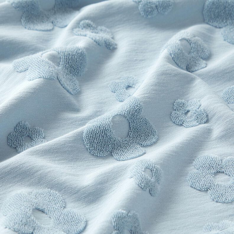 frottéjersey blomster – sølvblå,  image number 2