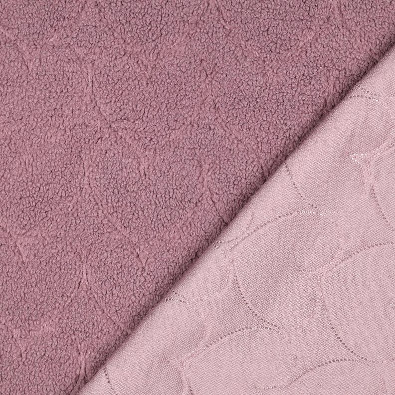 Kunstpels hjertemønster | Poppy Fabrics – mørk gammelrosa,  image number 4