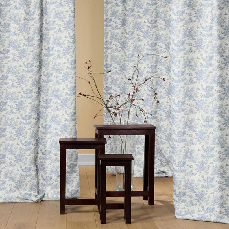 Bomuldsstof Mini Pastorale 280 cm – blå,  image number 4