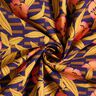Dekorationsstof Halvpanama farverige blomster – aubergine/lysorange,  thumbnail number 3