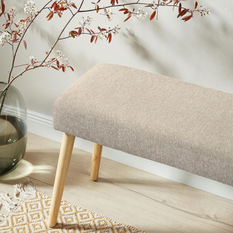 Polsterstof Chenille Melange – cashew/sølvgrå | Reststykke 80cm,  image number 6