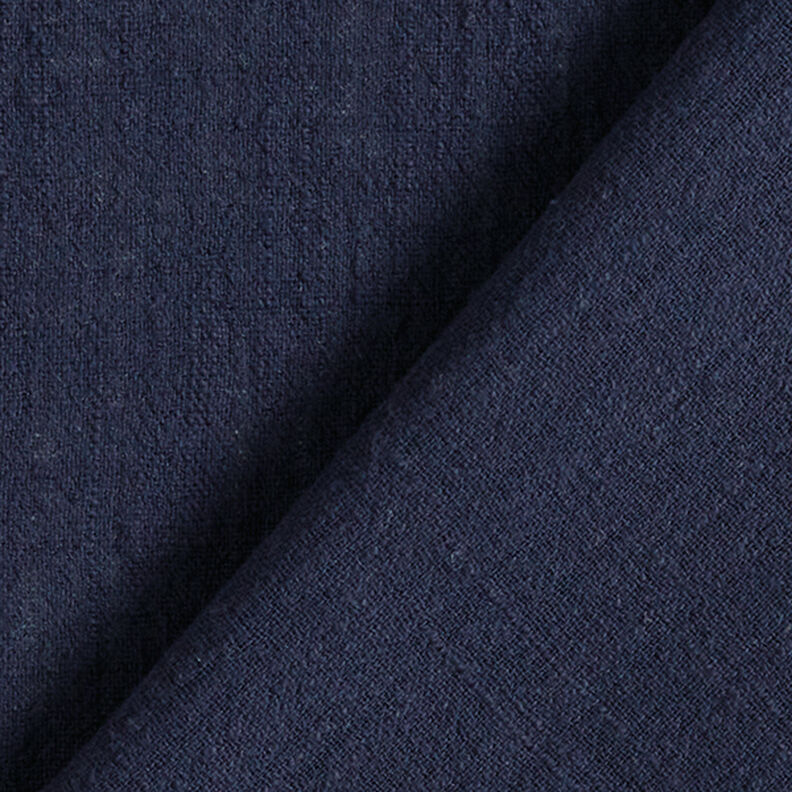 Bomuldsstof Hør-look – natblå,  image number 3