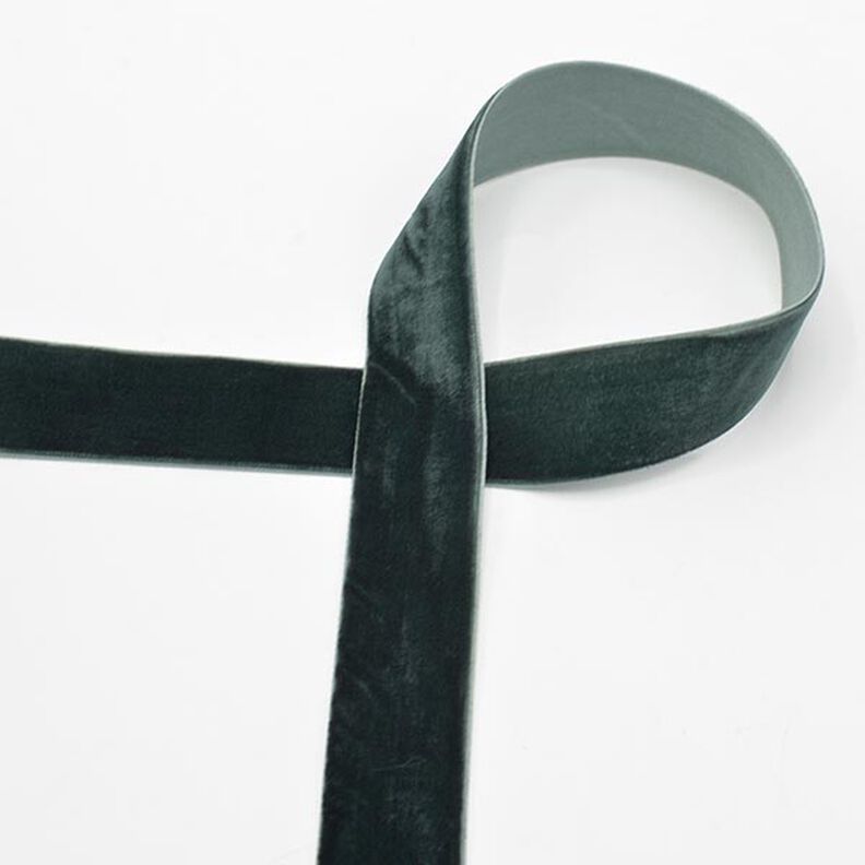Fløjlsbånd [25 mm] – mørkegrøn,  image number 1