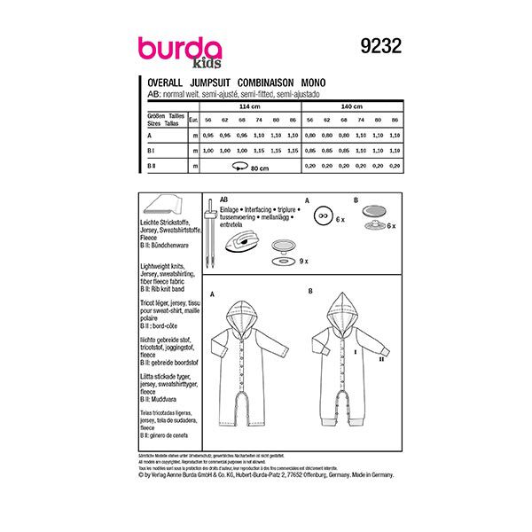 Overall | Burda 9232 | 56-86,  image number 9