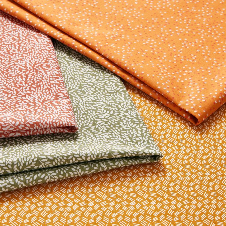 Bomuldsstof Cretonne mini-blade – hummerfarvet/hvid,  image number 5