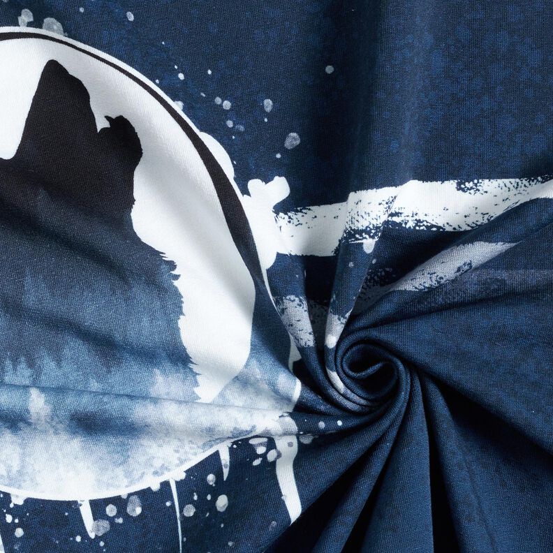 French Terry Panel Mystisk ulv | Glitzerpüppi – marineblå/hvid,  image number 3