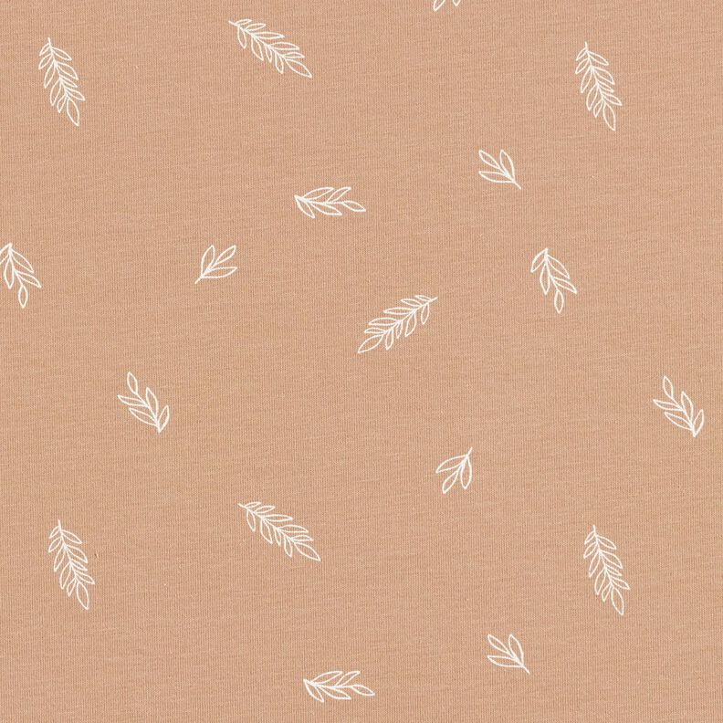 Bomuldsjersey blade – lysebrun,  image number 1