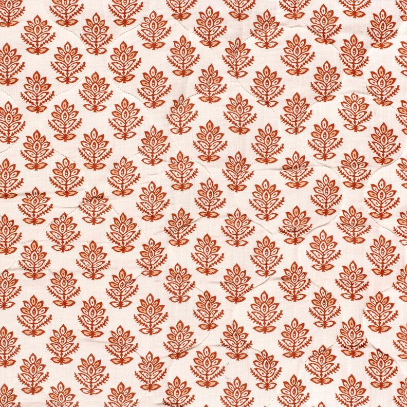 Quiltstof Musselin ranker og blomster – brun/natblå,  image number 3