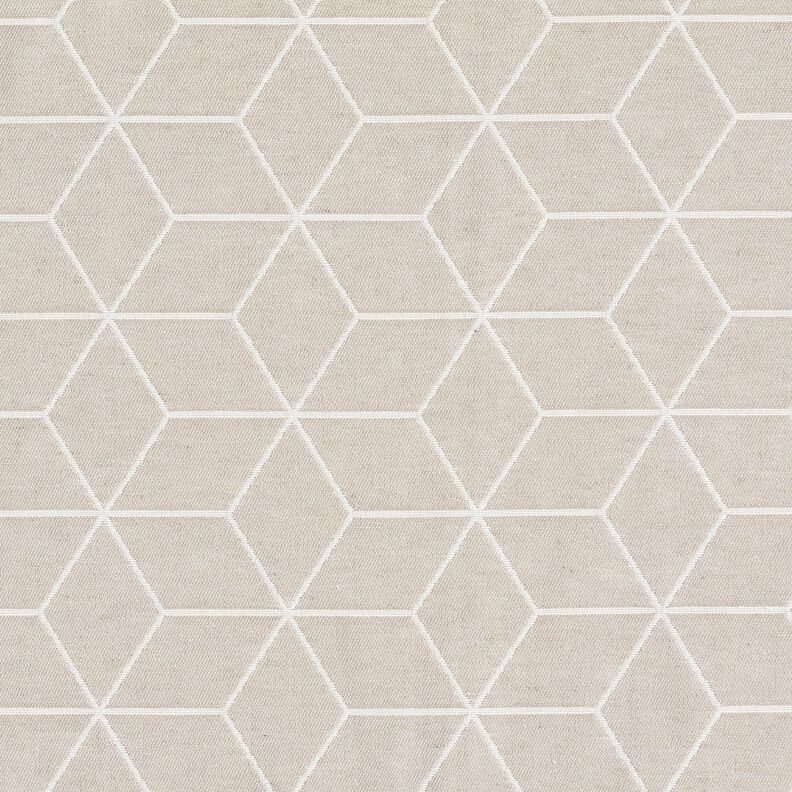 Dekorationsstof Jacquard moderne terninger – cashew/elfenben,  image number 1