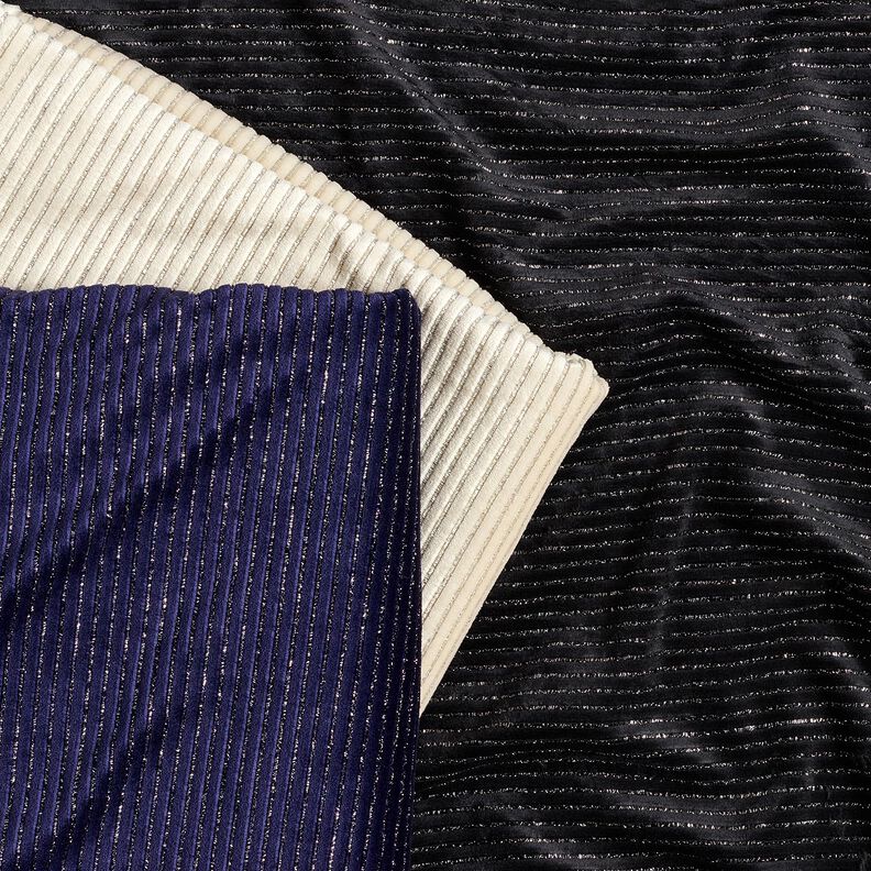 Nicki stof glimmerstriber – lysebeige/sølv metallic,  image number 5