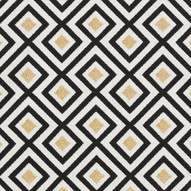 Dekorationsstof Jacquard Art deco romber – uldhvid/guld,  image number 1