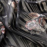 chiffon med satin- og metalliske striber og blomster – sort/hvid,  thumbnail number 3