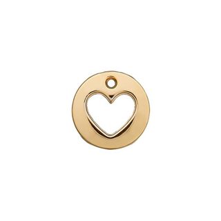 Pyntedel Hjerte [ Ø 12 mm ] – guld metallisk, 