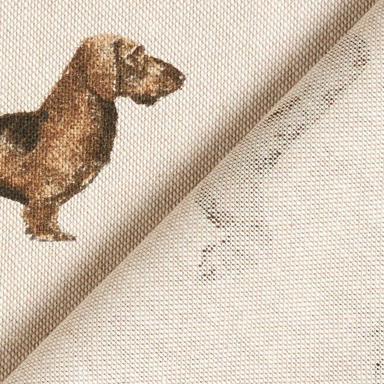 Dekorationsstof Halvpanama Gravhund – natur,  image number 4