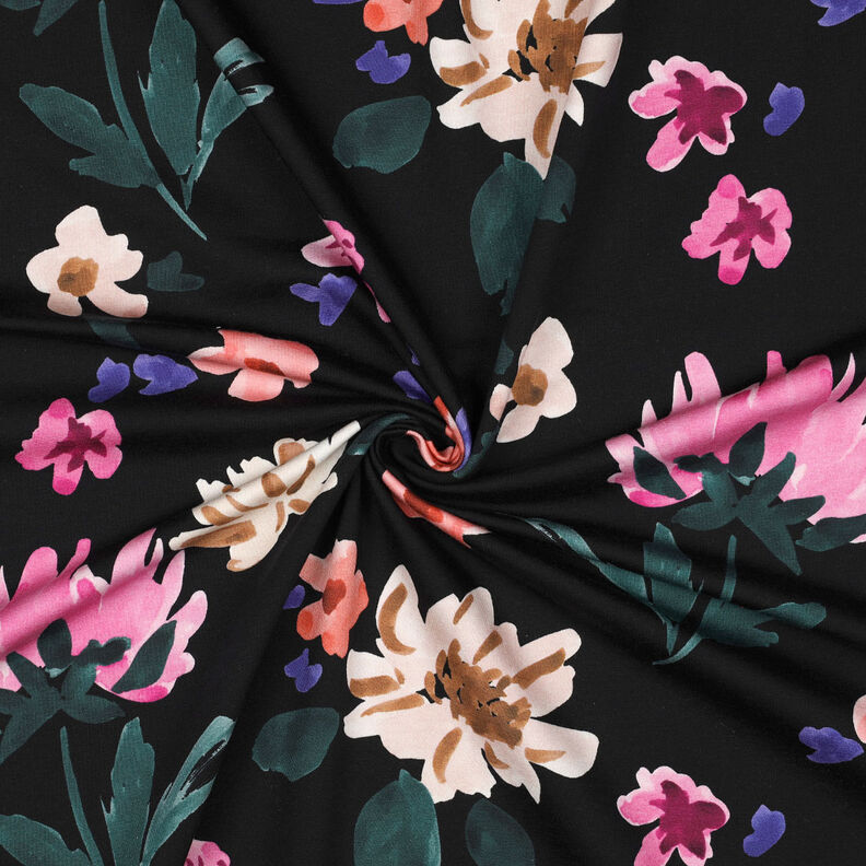 French Terry Colette Digitaltryk | Nerida Hansen – sort/koral,  image number 3