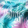 Bomuldsjersey Farverige palmeblade | Glitzerpüppi – hvid,  thumbnail number 1