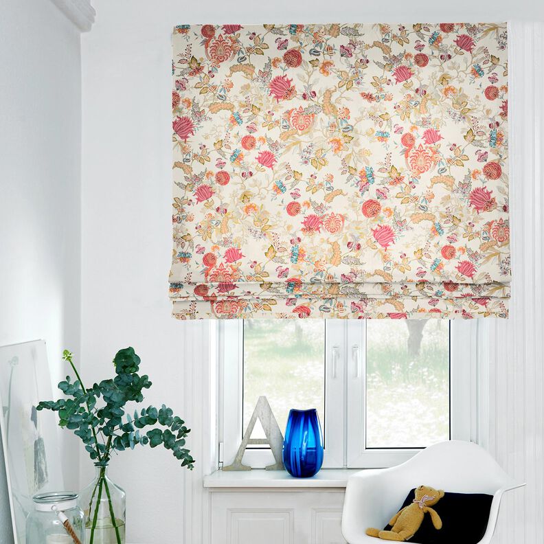 Dekorationsstof Canvas abstrakte dahliaer &ndash; creme/malve,  image number 7