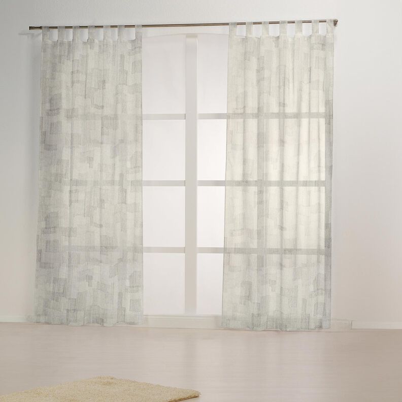 Gardinstof h&oslash;r-miks uregelm&aelig;ssige striber  &ndash; gr&aring;/natur,  image number 6