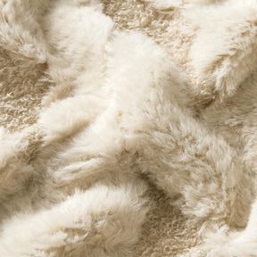 Kunstpels Bouclé stof romber – sand/natur, 
