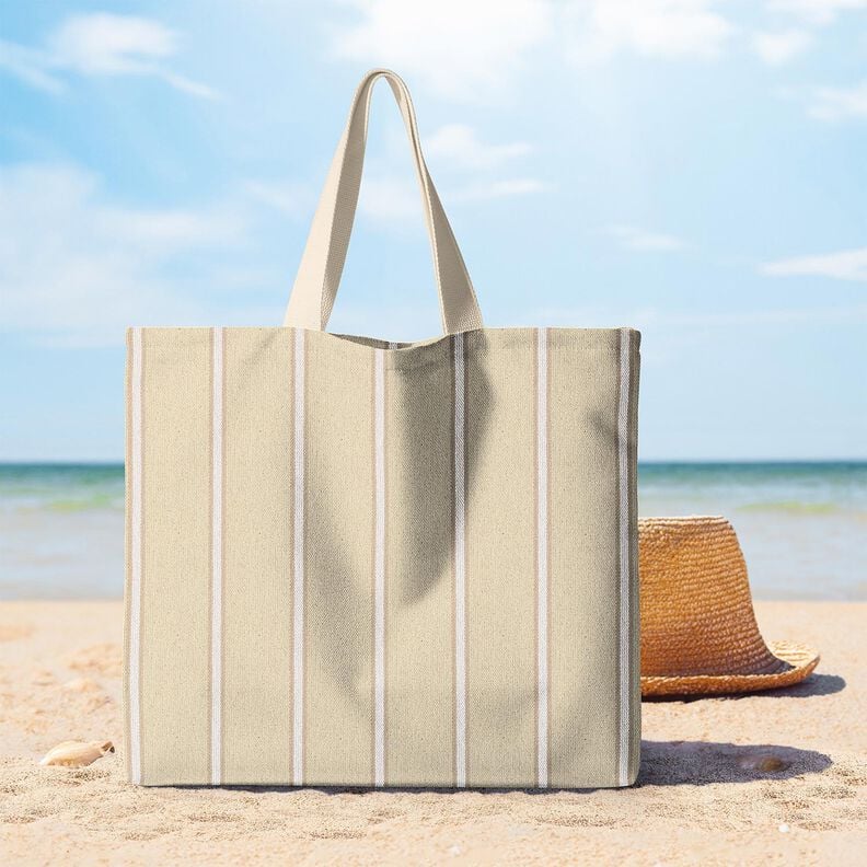 Bomuldsstof rustik – anemone/natur,  image number 7