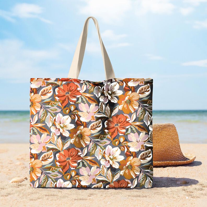 Impr&aelig;gneret voksdug stilfulde blomster &ndash; skiffergr&aring;/ros&eacute;,  image number 5