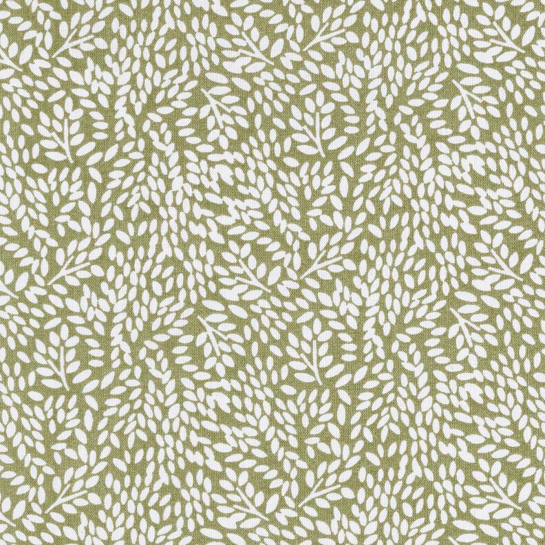 Bomuldsstof Cretonne mini-blade – lys kaki/hvid,  image number 1