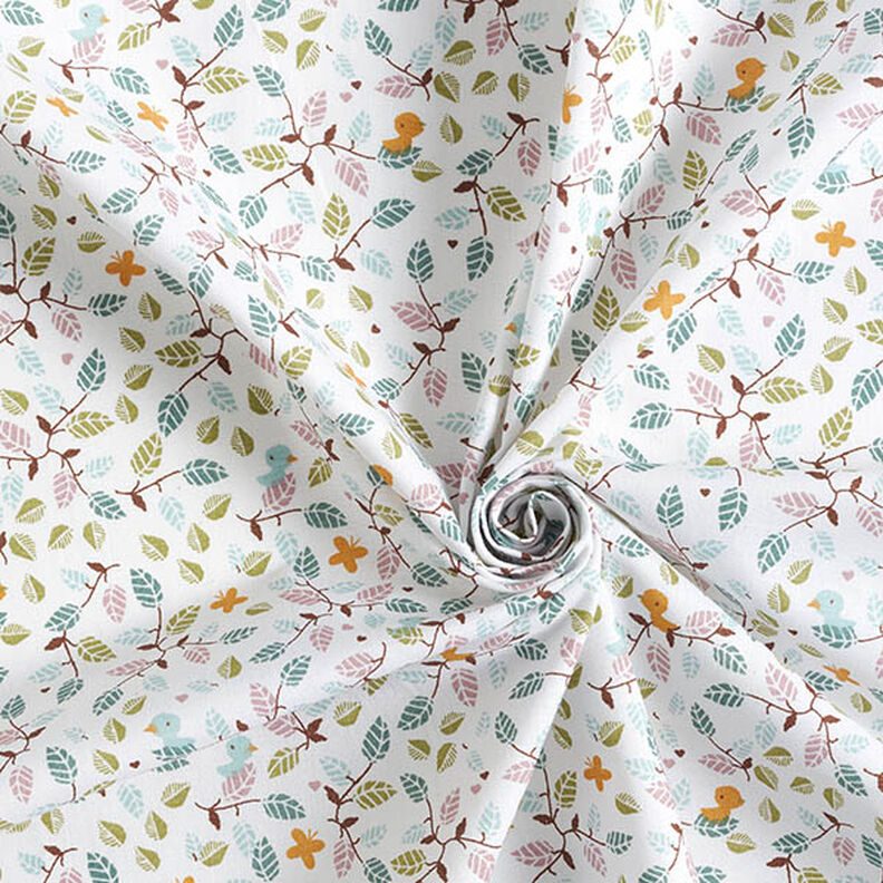 Cretonne små grene – hvid,  image number 3