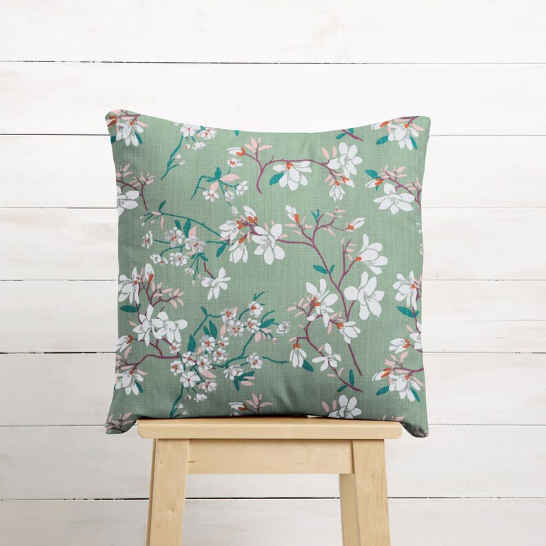 Dekorationsstof Panama kirseb&aelig;rblomst &ndash; lys mint/drue,  image number 7