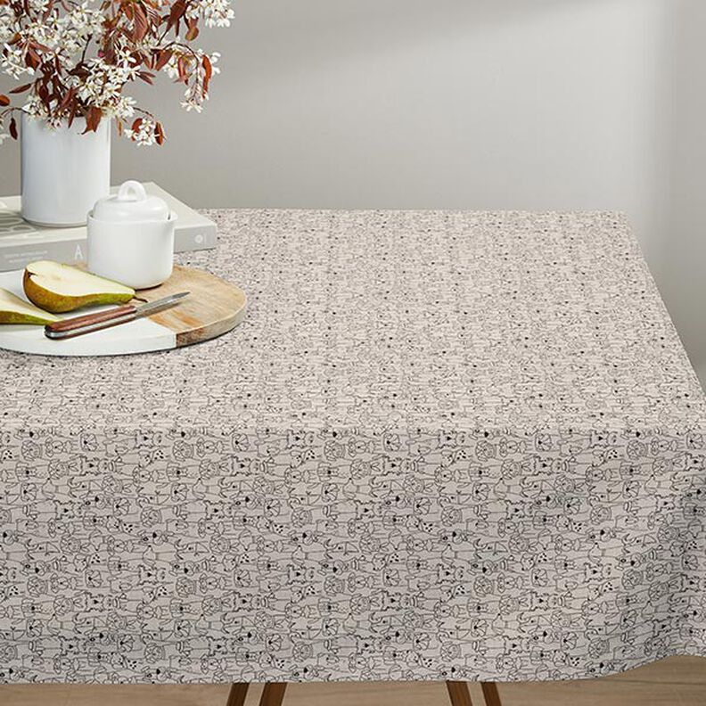 Dekorationsstof Halvpanama Tegneserie hunde – sort/natur,  image number 8