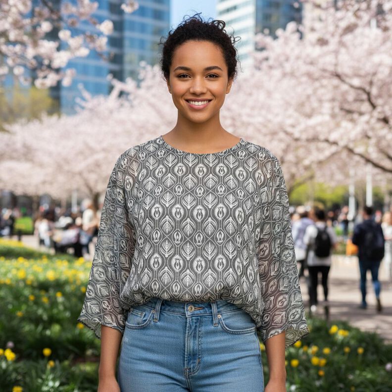 Chiffon ornamenter &ndash; hvid/sort,  image number 6