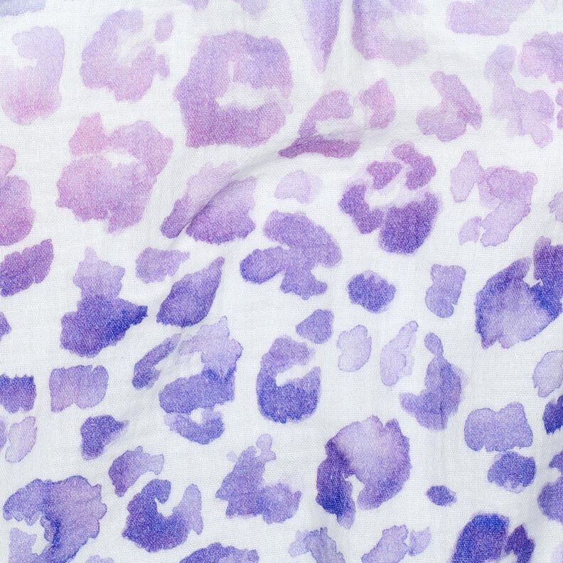 Musselin/Dobbelt-Crincle stof farveforløb med leopardprint Digitaltryk | Poppy Fabrics –,  image number 2