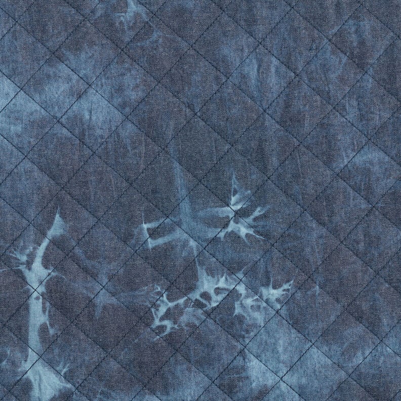 Quiltet stof chambray batik – jeansblå,  image number 6