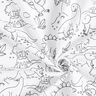 Bomuldspoplin Farvelægningsstof dinoer – hvid/sort,  thumbnail number 3
